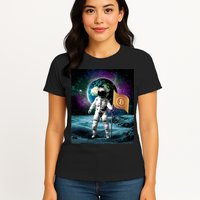 Retro Bitcoin Astronaut Womens T-Shirt