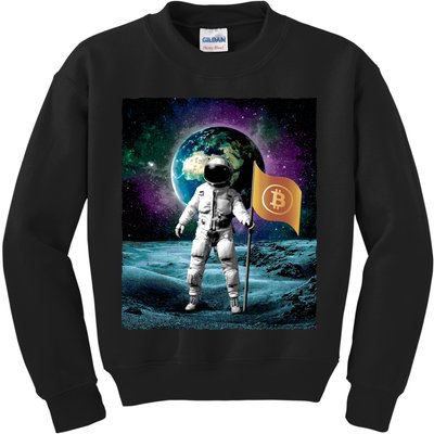 Retro Bitcoin Astronaut Kids Sweatshirt