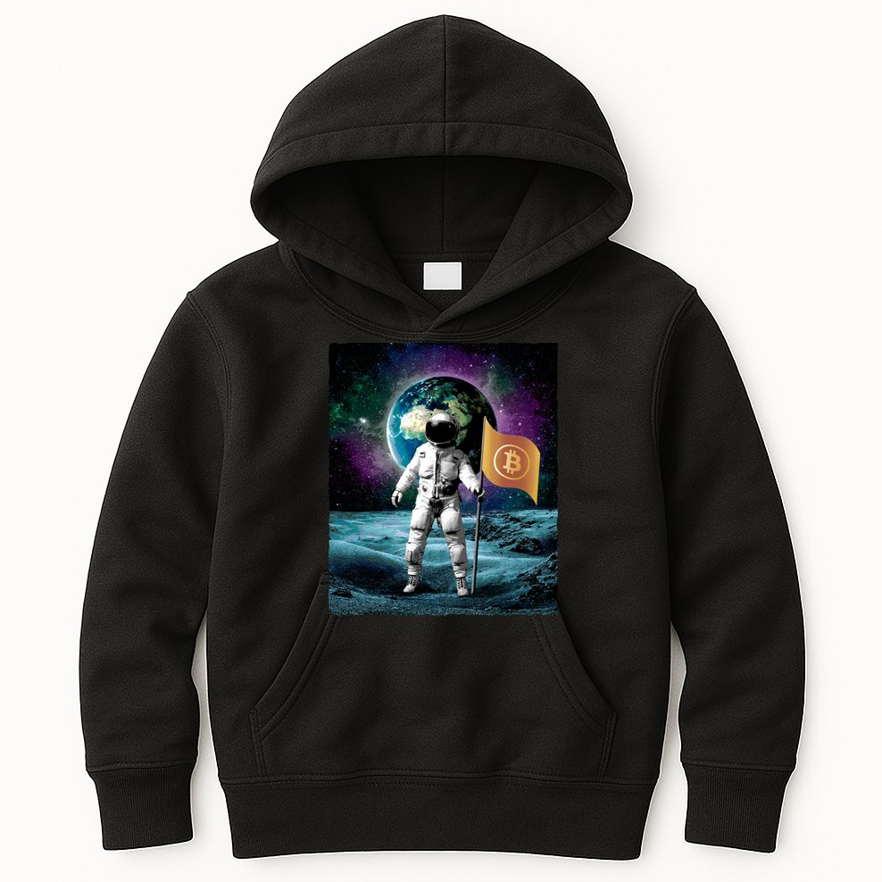 Retro Bitcoin Astronaut Kids Hoodie