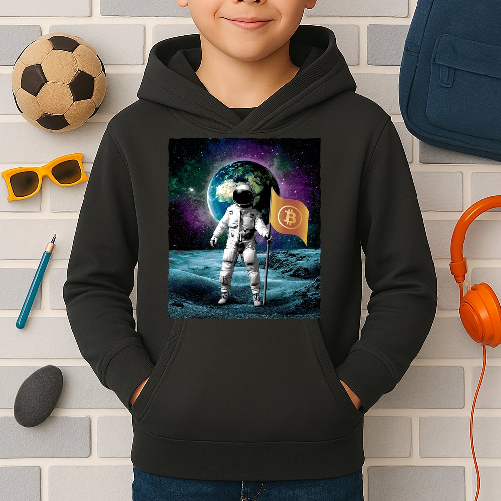 Retro Bitcoin Astronaut Kids Hoodie