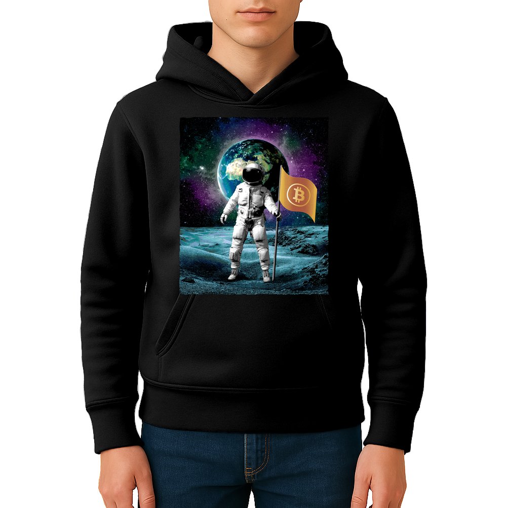 Retro Bitcoin Astronaut Kids Hoodie