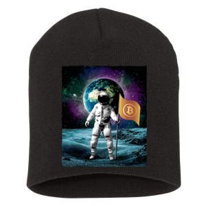 Retro Bitcoin Astronaut Short Acrylic Beanie