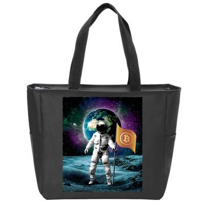 Retro Bitcoin Astronaut Zip Tote Bag
