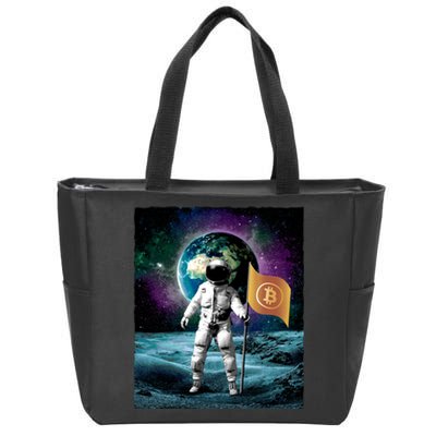 Retro Bitcoin Astronaut Zip Tote Bag