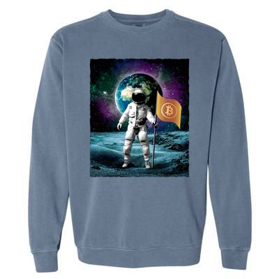 Retro Bitcoin Astronaut Garment-Dyed Sweatshirt