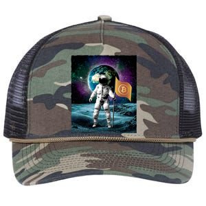 Retro Bitcoin Astronaut Retro Rope Trucker Hat Cap