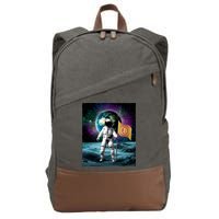 Retro Bitcoin Astronaut Cotton Canvas Backpack
