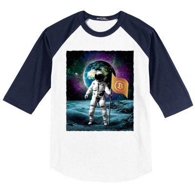 Retro Bitcoin Astronaut Baseball Sleeve Shirt