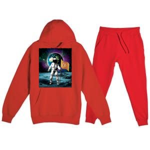 Retro Bitcoin Astronaut Premium Hooded Sweatsuit Set