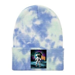 Retro Bitcoin Astronaut Tie Dye 12in Knit Beanie