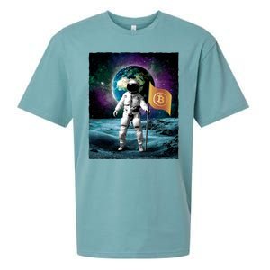 Retro Bitcoin Astronaut Sueded Cloud Jersey T-Shirt