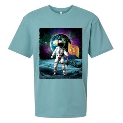 Retro Bitcoin Astronaut Sueded Cloud Jersey T-Shirt