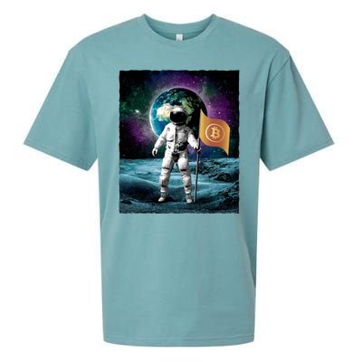 Retro Bitcoin Astronaut Sueded Cloud Jersey T-Shirt