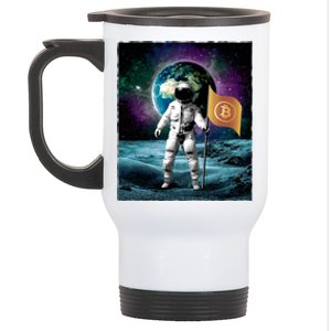 Retro Bitcoin Astronaut Stainless Steel Travel Mug