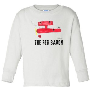 Red Baron Aviation Aircraft Airplane Toddler Long Sleeve Shirt