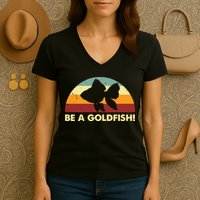 Retro Be A Goldfish Women's V-Neck T-Shirt