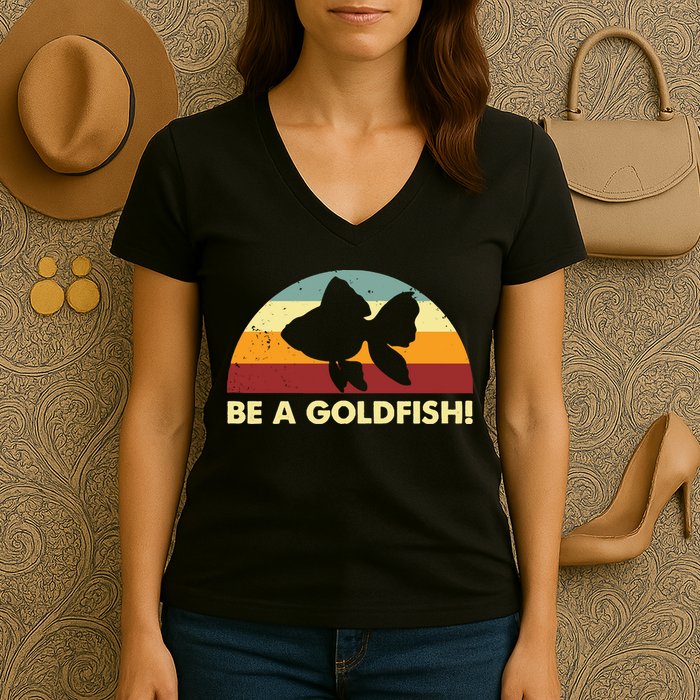Retro Be A Goldfish Women's V-Neck T-Shirt