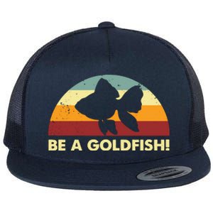 Retro Be A Goldfish Flat Bill Trucker Hat