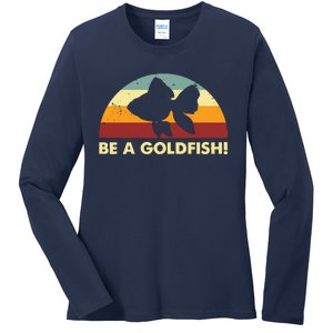 Retro Be A Goldfish Ladies Long Sleeve Shirt