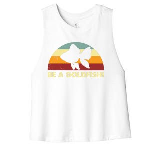 Retro Be A Goldfish Women's Racerback Cropped Tank