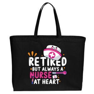 Retired But Always A Nurse At Heart Gift Cotton Canvas Jumbo Tote