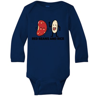 Red Beans And Rice Funny Food Baby Long Sleeve Bodysuit