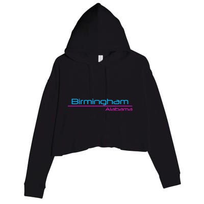 Retro Birmingham Alabama Crop Fleece Hoodie