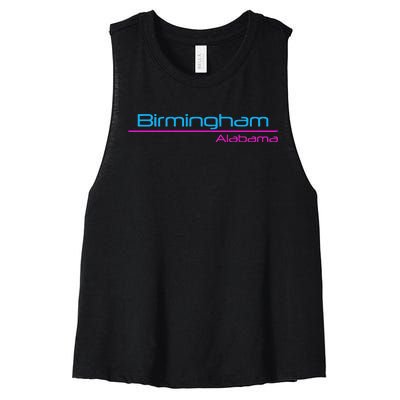 Retro Birmingham Alabama Women's Racerback Cropped Tank