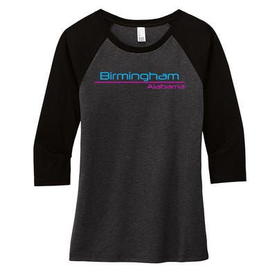 Retro Birmingham Alabama Women's Tri-Blend 3/4-Sleeve Raglan Shirt