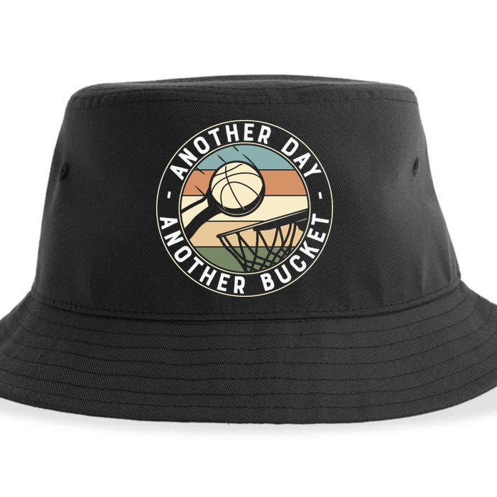 Retro Basketball Another Day Another Bucket Baller Sustainable Bucket Hat