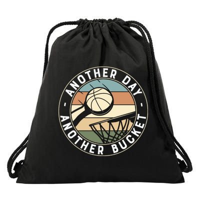 Retro Basketball Another Day Another Bucket Baller Drawstring Bag