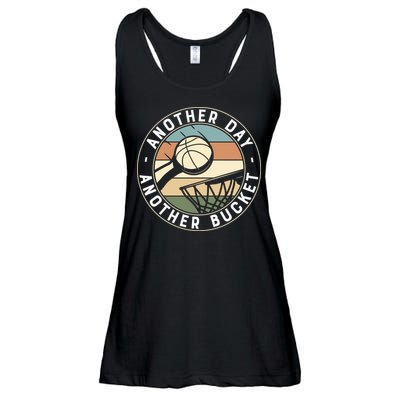 Retro Basketball Another Day Another Bucket Baller Ladies Essential Flowy Tank