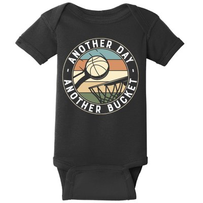 Retro Basketball Another Day Another Bucket Baller Baby Bodysuit