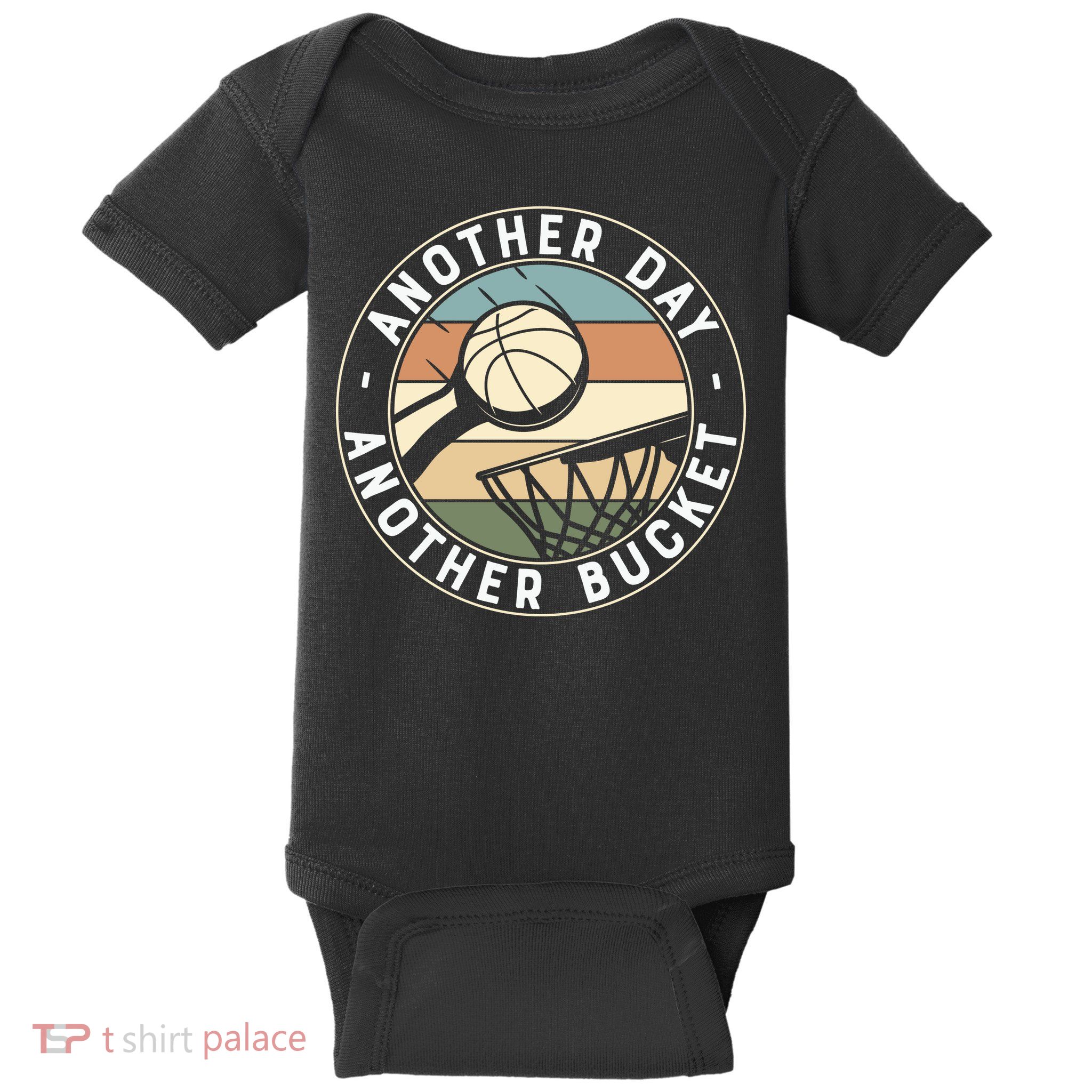 Retro Basketball Another Day Another Bucket Baller Baby Bodysuit