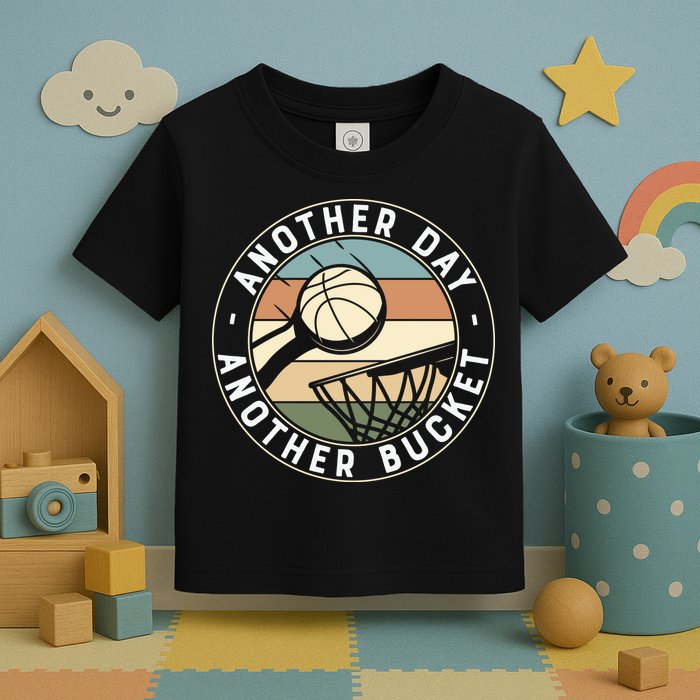 Retro Basketball Another Day Another Bucket Baller Toddler T-Shirt