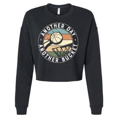 Retro Basketball Another Day Another Bucket Baller Cropped Pullover Crew