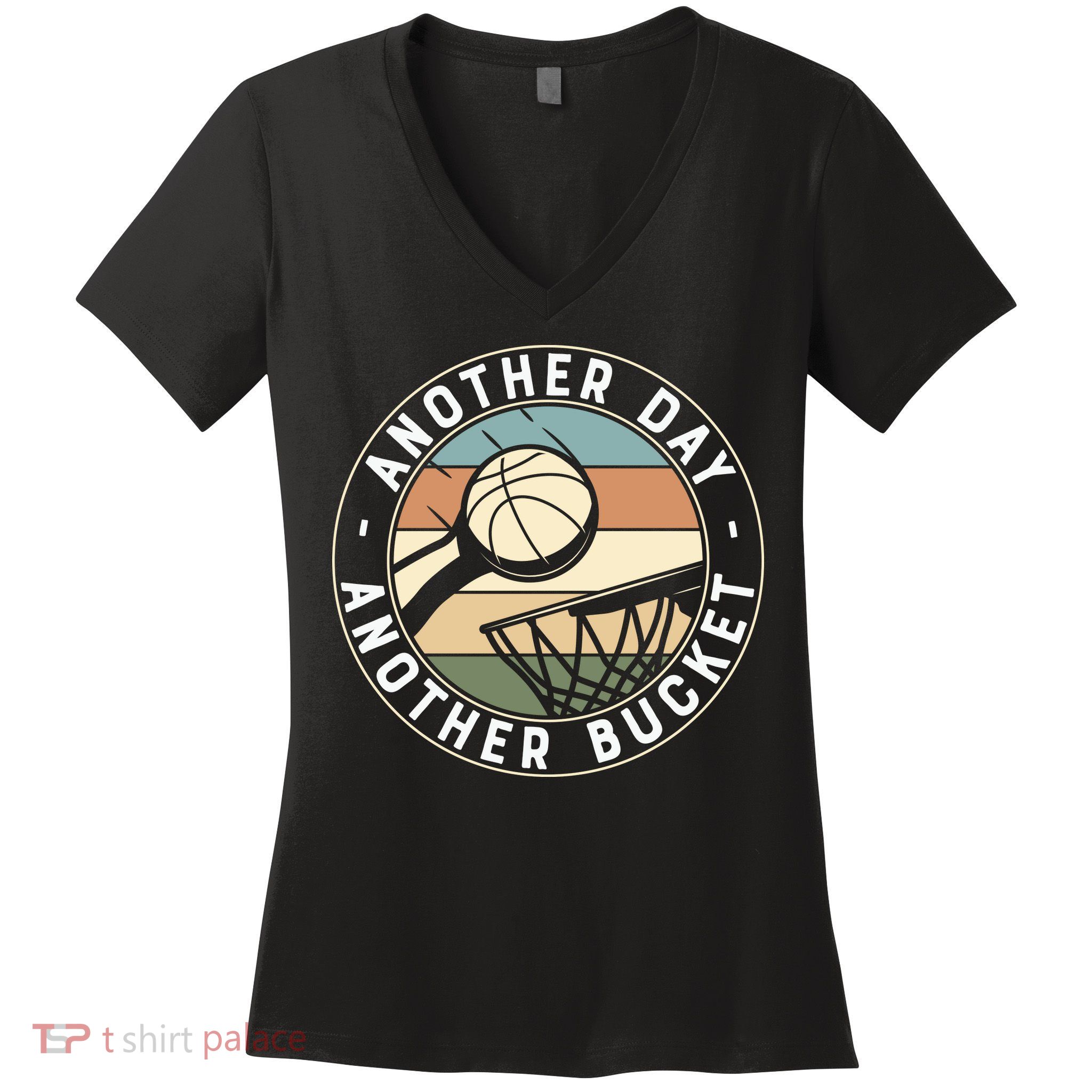 Retro Basketball Another Day Another Bucket Baller Women's V-Neck T-Shirt