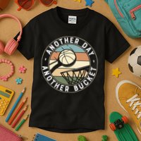 Retro Basketball Another Day Another Bucket Baller Kids T-Shirt
