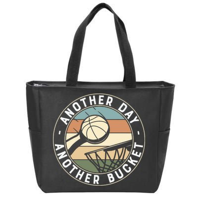 Retro Basketball Another Day Another Bucket Baller Zip Tote Bag