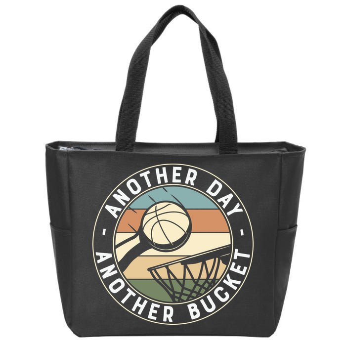 Retro Basketball Another Day Another Bucket Baller Zip Tote Bag