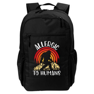 Retro Bigfoot Allergic To Humans Sasquatch For Introvert Daily Commute Backpack