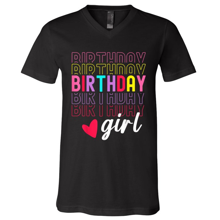 Retro Birthday Awesome Cute Birthday Party V-Neck T-Shirt