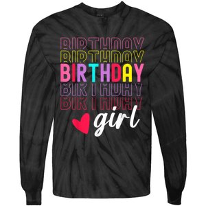 Retro Birthday Awesome Cute Birthday Party Tie-Dye Long Sleeve Shirt