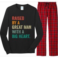 Raised By A Great Man With A Big Heart vintage Father’s Day Long Sleeve Pajama Set