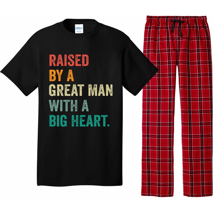 Raised By A Great Man With A Big Heart vintage Father’s Day Pajama Set