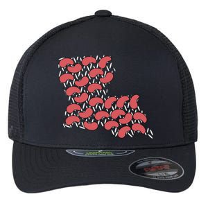 Red Beans And Rice State Map Louisiana Flexfit Unipanel Trucker Cap