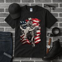 Rodeo Bucking Bull Riding Cowboy Western Tall T-Shirt