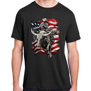 Rodeo Bucking Bull Riding Cowboy Western Adult ChromaSoft Performance T-Shirt