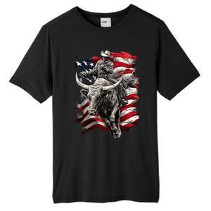 Rodeo Bucking Bull Riding Cowboy Western Tall Fusion ChromaSoft Performance T-Shirt