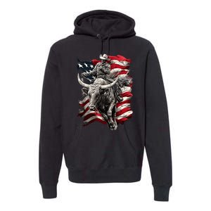 Rodeo Bucking Bull Riding Cowboy Western Premium Hoodie